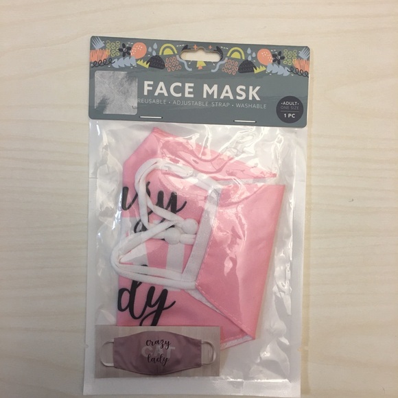 Other - NWT Crazy Cat Lady Pink face mask 🐈